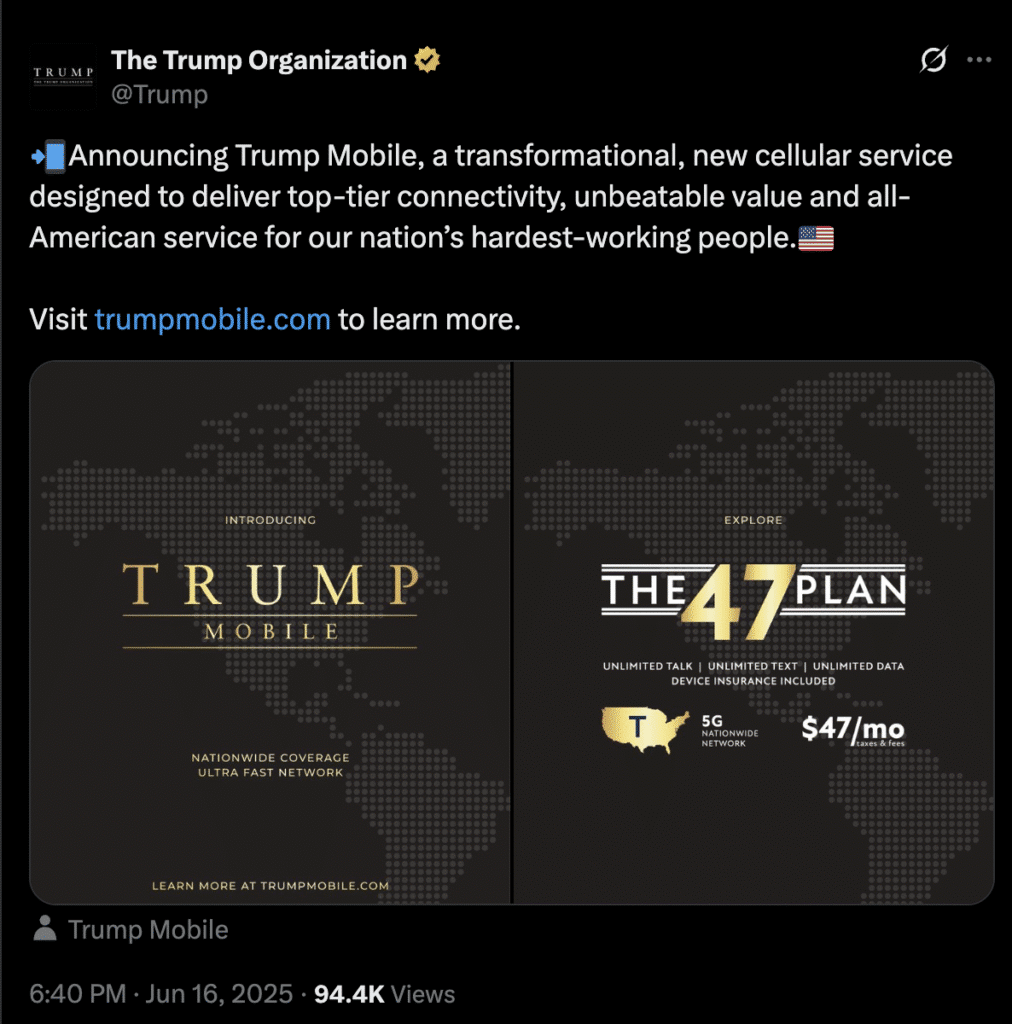 Trump Mobile Trump Plan $47.45